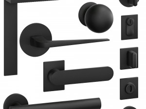 handles for doors 5 materials 3D Model