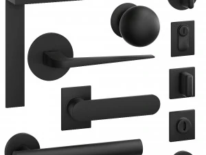 handles for doors 5 materials 3D Model