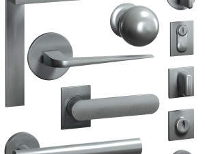 handles for doors 5 materials 3D Model