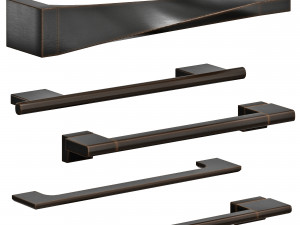 handles door 6 materials Modèle 3D