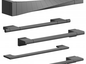 handles door 6 materials Modèle 3D