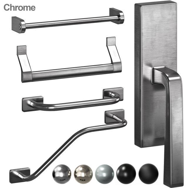 handles for doors 5 materials 3D मॉडल .c4d .max .obj .3ds .fbx .stl .blend 