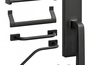 handles for doors 5 materials 3D मॉडल