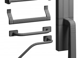handles for doors 5 materials 3D Model