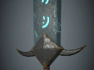 espada de pedra azul Modelo 3D