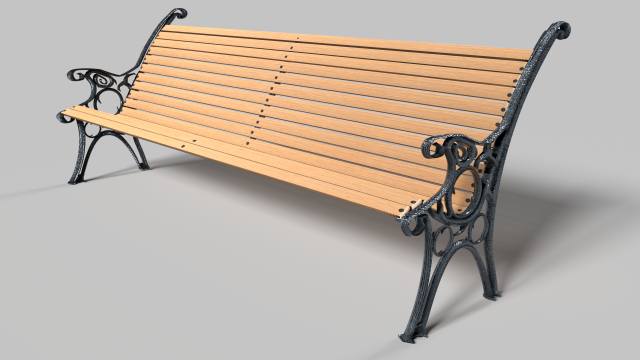 park bench 3D Model .c4d .max .obj .3ds .fbx .stl .blend 