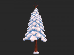 snow pine tree 3Dモデル
