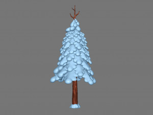 snow pine tree Modelo 3D