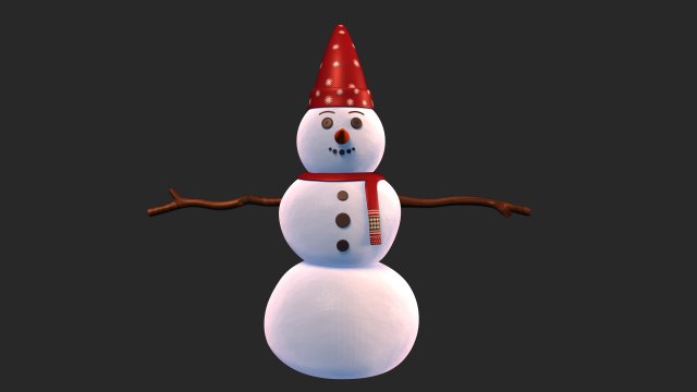 snowman v01 3D Model .c4d .max .obj .3ds .fbx .stl .blend 