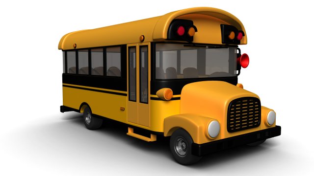 cartoon school bus 3D 모델 .c4d .max .obj .3ds .fbx .stl .blend 