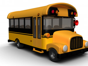 cartoon school bus 3D 모델