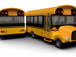 cartoon school bus 3D 모델