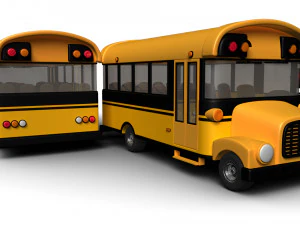 cartoon school bus 3D Model