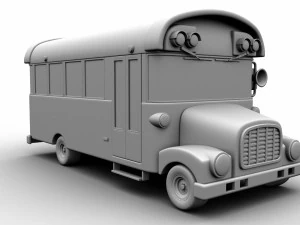 cartoon school bus 3D Model