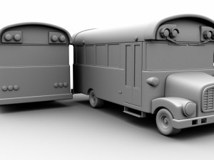 cartoon school bus 3D 모델