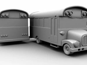 cartoon school bus 3D Model
