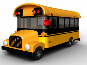 cartoon school bus 3D 모델