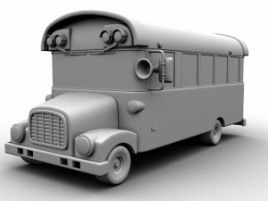 cartoon school bus 3D 모델
