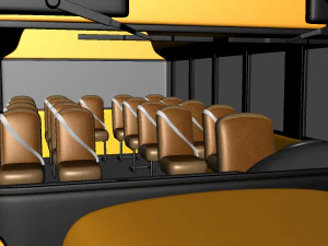cartoon school bus 3D Model