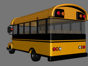 cartoon school bus 3D Model