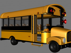 cartoon school bus 3D 모델