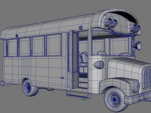cartoon school bus 3D Model