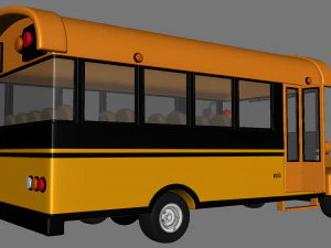 cartoon school bus 3D Model