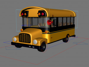 cartoon school bus 3D 모델