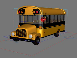 cartoon school bus 3D Model