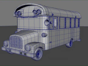 cartoon school bus 3D Model