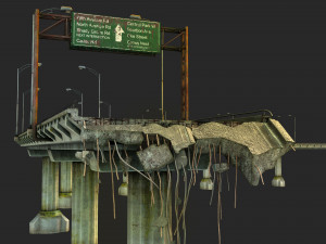 Broken bridge 3D Model