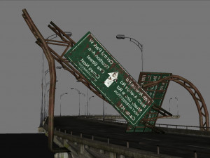 Broken bridge 3D Model