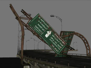 Broken bridge 3D Model