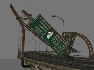 Broken bridge 3D Model