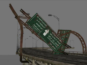 Broken bridge 3D Model