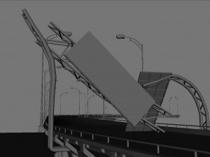 Broken bridge 3D Model