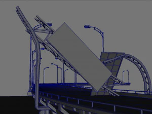 Broken bridge 3D Model