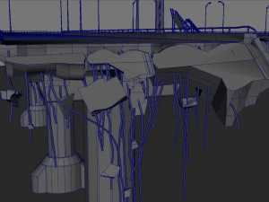Broken bridge 3D Model