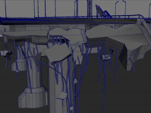 Broken bridge 3D Model