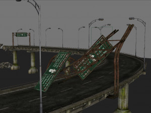 Broken bridge 3D Model
