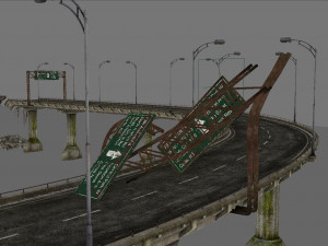 Broken bridge 3D Model