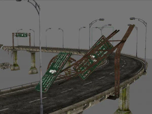 Broken bridge 3D Model