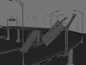 Broken bridge 3D Model