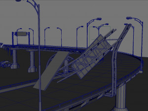 Broken bridge 3D Model