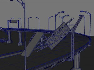 Broken bridge 3D Model