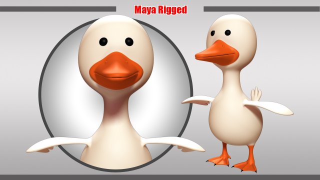 duck rigged 3D Модель .c4d .max .obj .3ds .fbx .stl .blend 