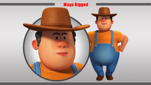 cartoon man rigged Modelo 3D .c4d .max .obj .3ds .fbx .stl .blend 