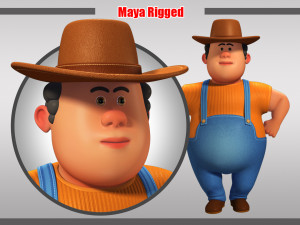 cartoon man rigged 3D 모델