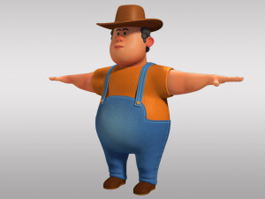cartoon man rigged Modelo 3D