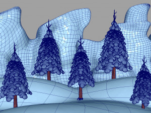 snowman with snow pine tree 3Dモデル